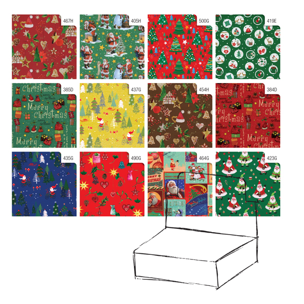  Carta regalo - raso - Country Natale - 70 x 100 cm - Rex Sadoch - scatola 100 fogli 