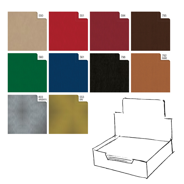  Carta regalo - kraft - Dark - 70 x 100 cm - Rex Sadoch - scatola 100 fogli 