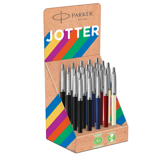  Penna sfera Jotter Original Plastic - tratto M - colori fusto assortiti - Parker - expo 20 pezzi 