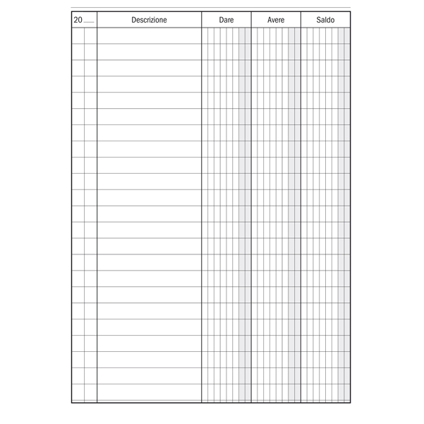  Registro Dare-Avere-Saldo - 96 pagine - 17 x 12 cm - DU133300000 - Data Ufficio 