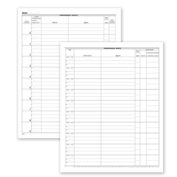  Registro corrispondenza arrivo/partenza - 50 pagine - 31 x 24,5 cm - DU138000000 - Data Ufficio 