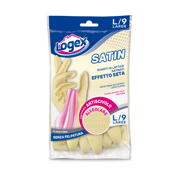 Guanti in lattice Satin - taglia L - crema - Logex Professional 