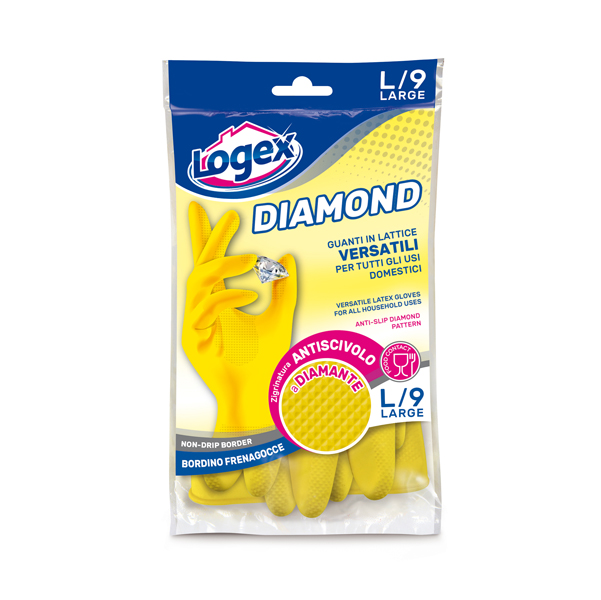  Guanti in lattice Diamond - taglia L - giallo - Logex Professional 