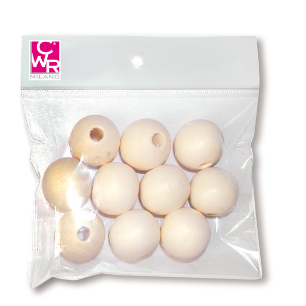  Sfere in legno naturale - diametro 20 mm - CWR - conf. 10 pezzi 