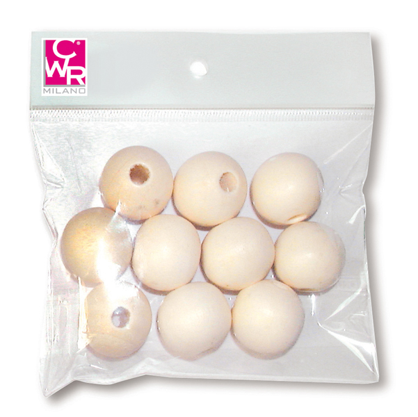  Sfere in legno naturale - diametro 30 mm - CWR - conf. 4 pezzi 