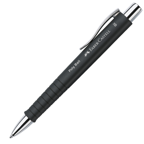  Penna a sfera a scatto Poly Ball - Punta 0,7 mm - fusto nero - Faber-Castell 