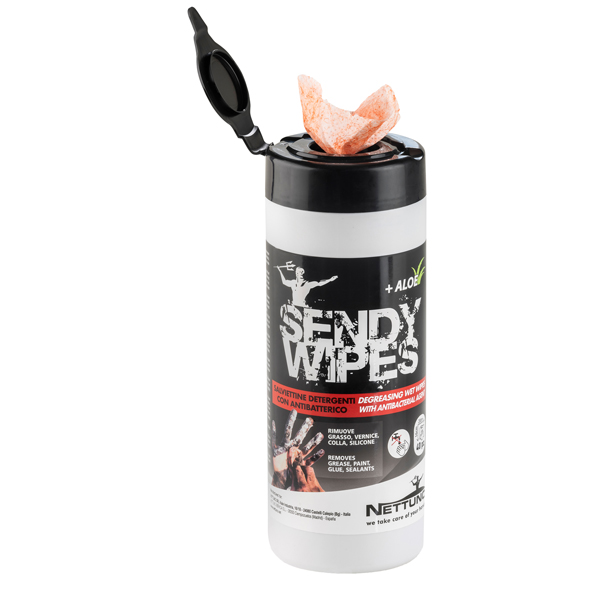  Salviette umidificate Sendy Wipes - in tubo - 17 x 20 cm - Nettuno - conf. 40 pezzi 