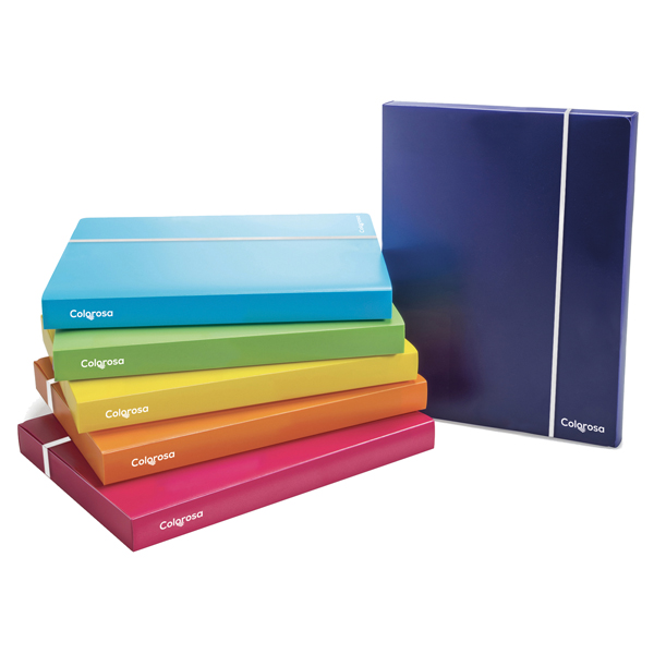 Cartella con elastico - PP - colori assortiti - dorso 25 mm - Colorosa 