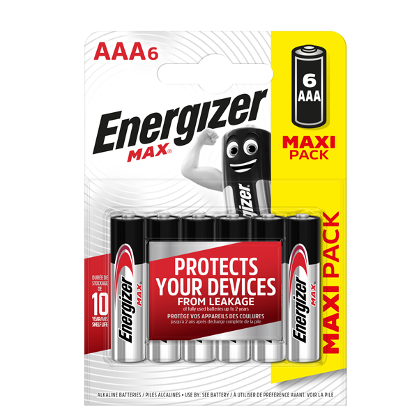  Pila ministilo AAA - 1,5V - Max alcalina - Energizer - blister 6 pezzi 
