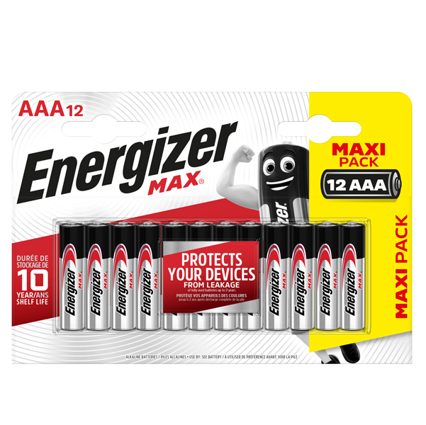  Pila ministilo AAA - 1,5V - Max alcalina - Energizer - blister 12 pezzi 