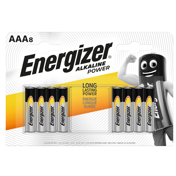 Pila ministilo AAA - 1,5V - Alkaline Power - Energizer - blister 8 pezzi 