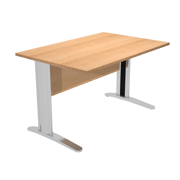  Scrivania lineare Easy - 120 x 80 x 72 cm - Faggio/grigio cromato 