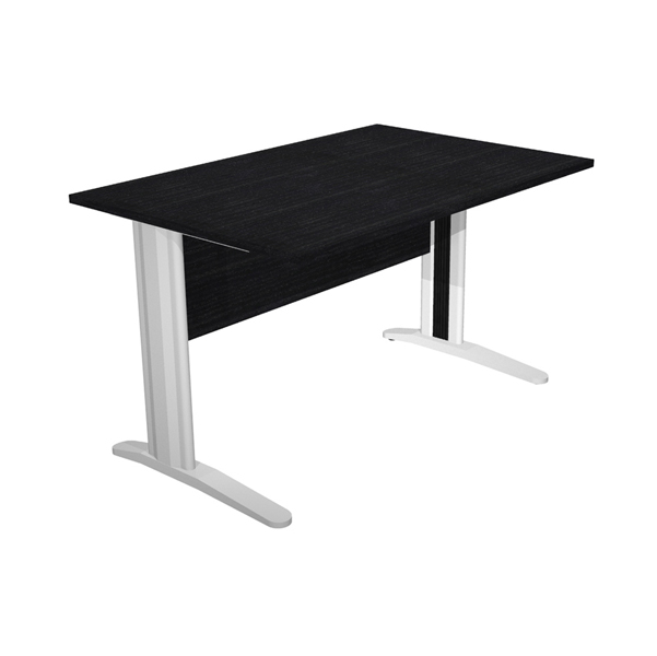  Scrivania lineare Easy - 120 x 80 x 72 cm - Nero venato/grigio cromato 