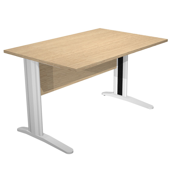  Scrivania lineare Easy - 120 x 80 x 72 cm - Rovere/grigio cromato 