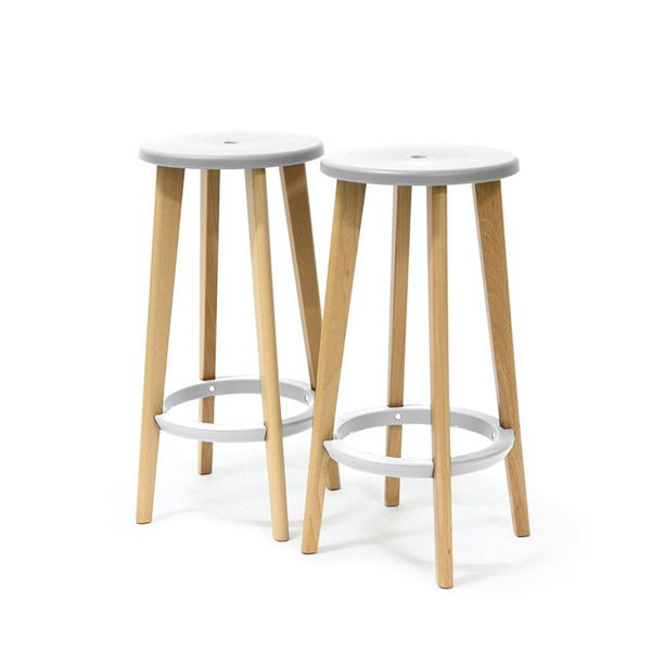  Sgabello Woody - bianco - Paperflow - set 2 pezzi 