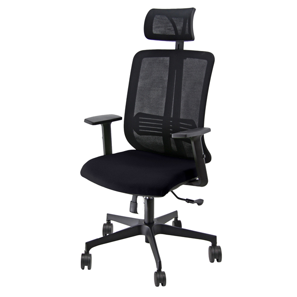  Poltrona semidirezionale Vertigo VRAPG - con braccioli regolabili e poggiatesta - nero/nero - Unisit 