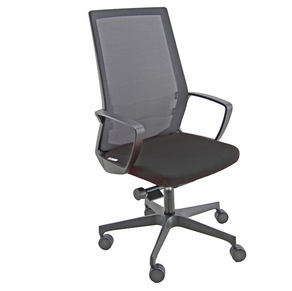  Poltrona semidirezionale I70 - con braccioli inclusi - nero/nero - Unisit 