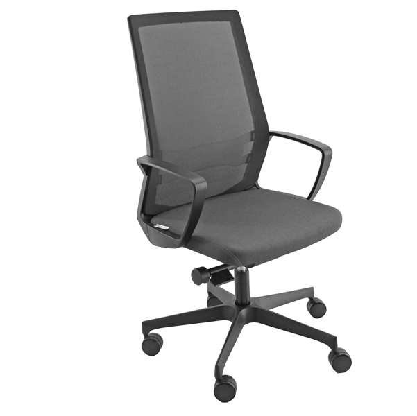  Poltrona semidirezionale I70 - con braccioli inclusi - grigio/nero - Unisit 