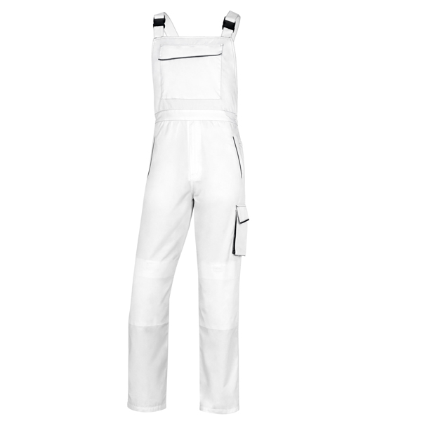  Salopette da lavoro Panostyle M6SAL - taglia L - PE/cotone - bianco/grigio - Deltaplus 