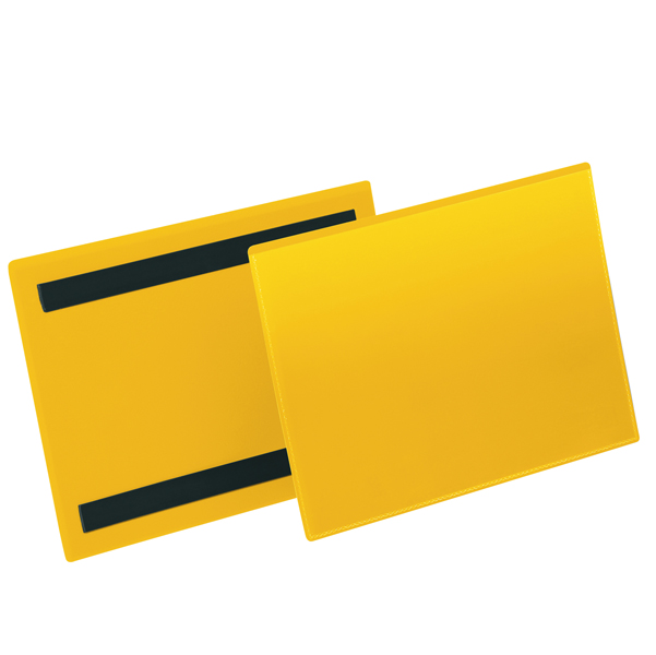  Buste identificative magnetiche - A5 orizzontale - giallo - Durable - conf. 50 pezzi 