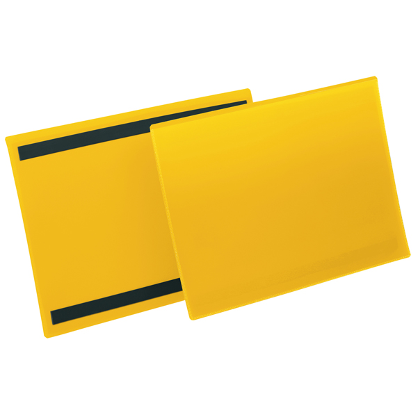  Buste identificative magnetiche - A4 orizzontale - giallo - Durable - conf. 50 pezzi 