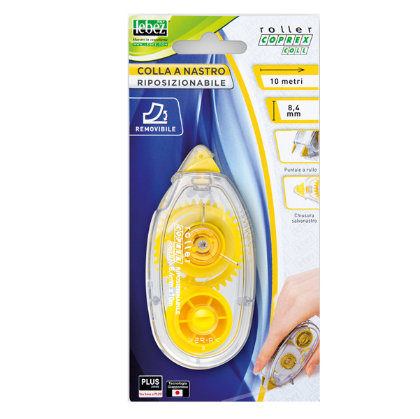  Colla a nastro Roller Coprex - removibile - 8,4 mm x 10 m - Lebez 