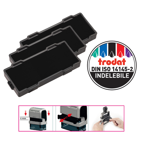  Tamponi 6/9512 - nero - Trodat - blister 3 pezzi 