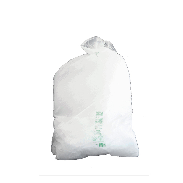  Sacchi Bio - 70 x 110 cm - bianco - 110 L - 20 µ - Rolsac - conf. 20 pezzi 