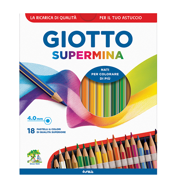  Pastello Supermina - mina 3,8 mm - Giotto - astuccio 18 pezzi 