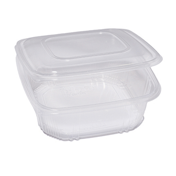  Contenitori in PP - con coperchio incernierato - 21,5 x 21,5 x 6,9 cm - Europack - conf. 50 pezzi 