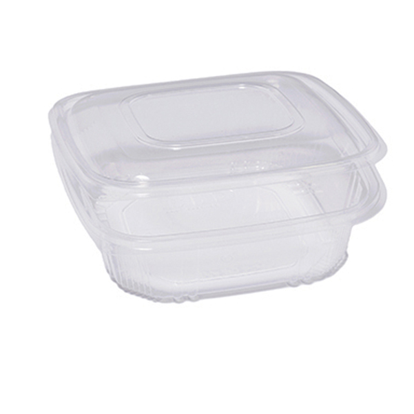  Contenitori in PP - con coperchio incernierato - 18,5 x 18,5 x 5,2 cm - Europack - conf 50 pezzi 