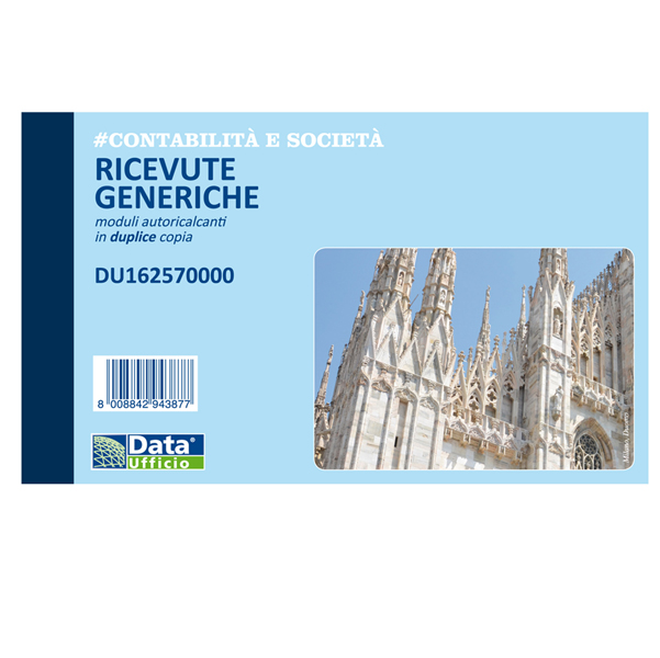  Blocco ricevute generiche - 50/50 copie autoricalcanti - 10 x 16,8 cm - DU162570000 - Data Ufficio 
