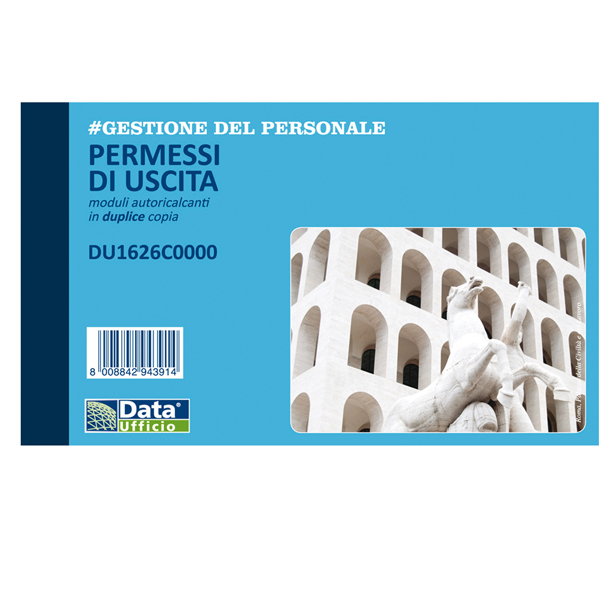  Blocco permessi di uscita - 50/50 copie autoricalcanti - 10 x 16,8 cm - DU1626C0000 - Data Ufficio 