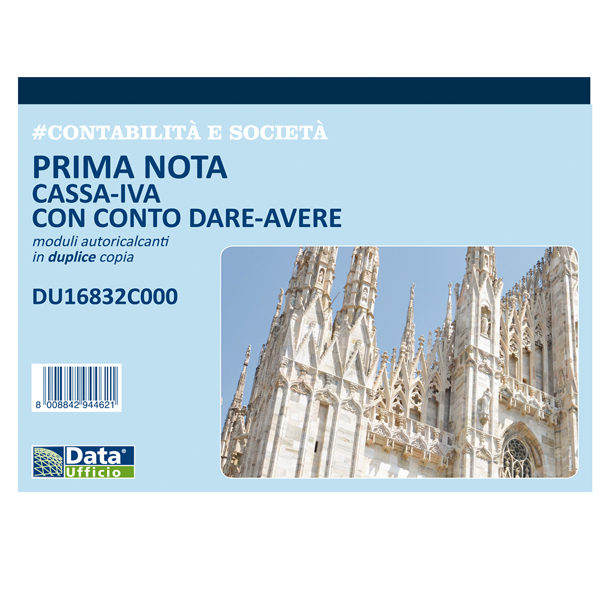  Blocco prima nota cassa/IVA c/conto (dare/avere) - 50/50 copie autoricalcanti - 21,5 x 29,7 cm - DU16832C000 - Data Ufficio 