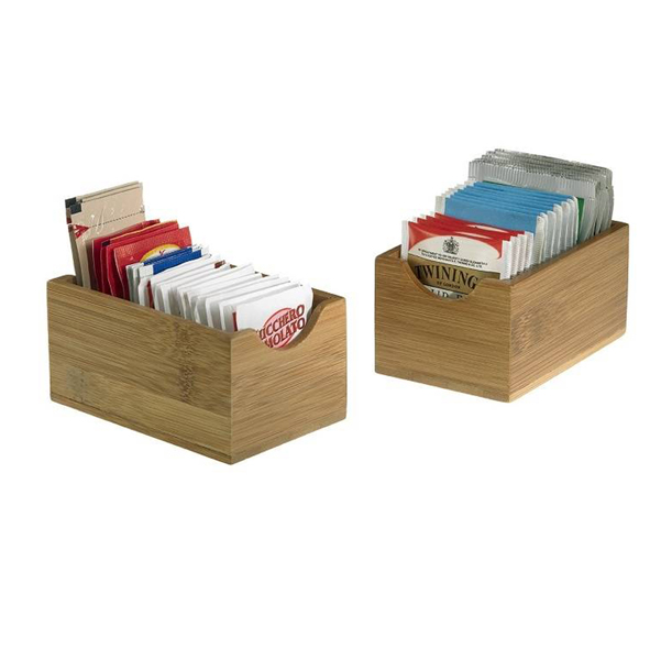  Vaschetta portabustine - in bamboo - 7 x 11 x 5,5 cm - colore naturale - Leone 