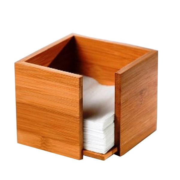  Portatovaglioli - in bamboo - 19 x 19 x 10 cm - colore naturale - Leone 