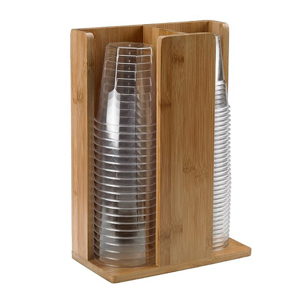  Portabicchieri - in bamboo - 21x11x30 cm - colore naturale - Leone 