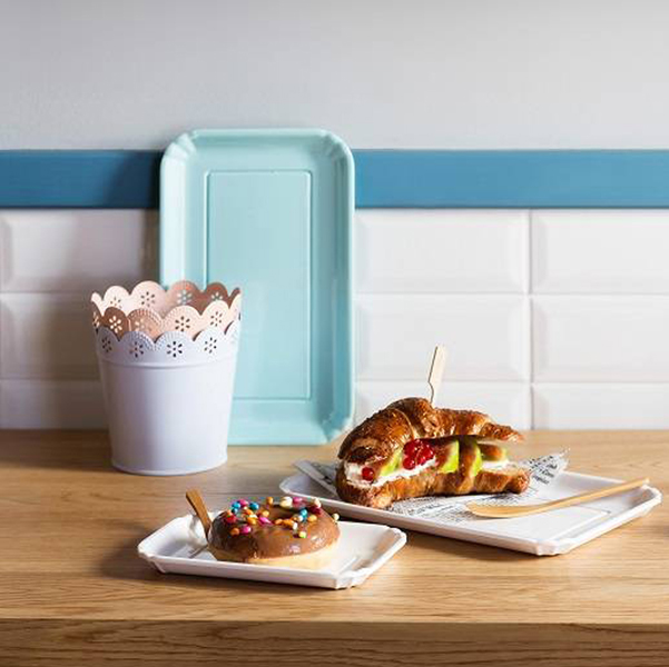  Vassoio bignè - 17,5 x 11 cm - melamina - bianco - Leone 