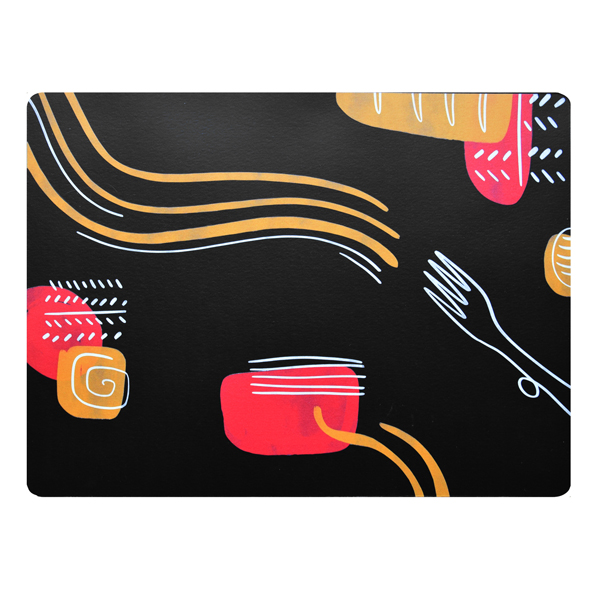  Tovaglietta americana linea Spaghetti - 41 x 31 cm - nero - Stilcasa 