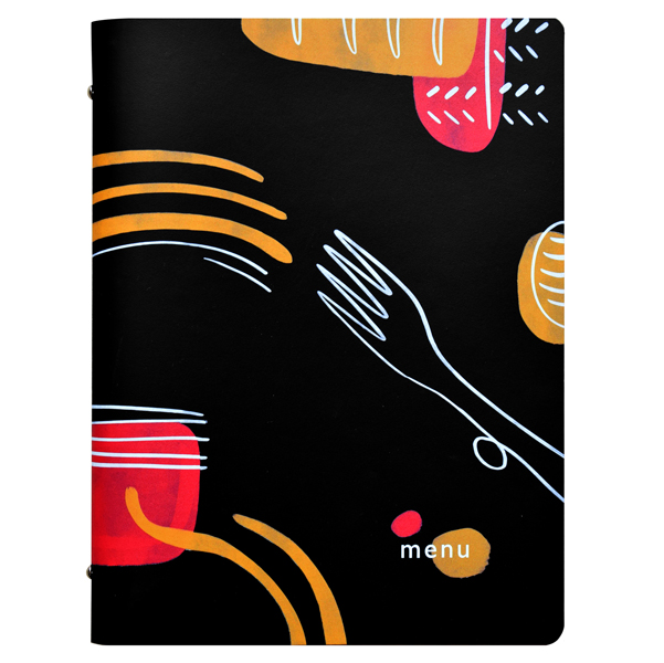  Portamenù linea Spaghetti - A4 - 24,6x31,6 cm - nero - Stilcasa 