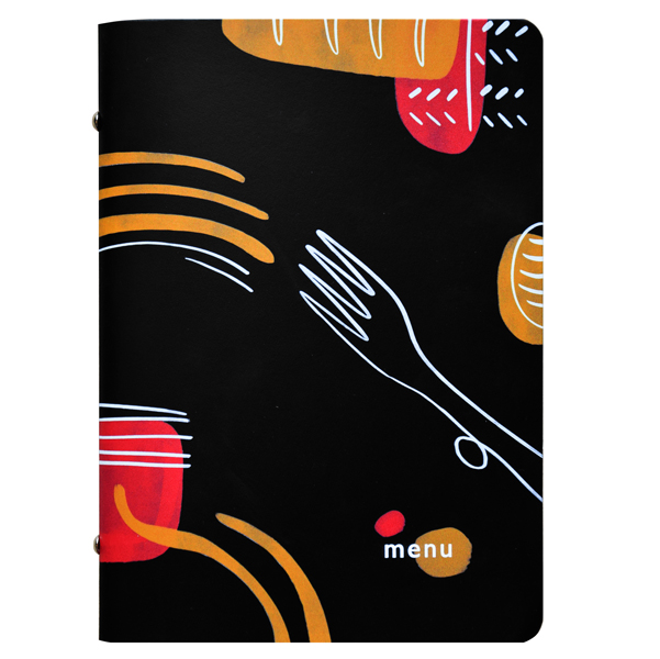  Portamenù linea Spaghetti - A5 - 17x23 cm - nero - Stilcasa 