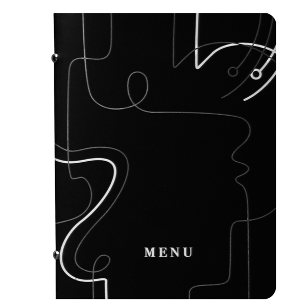  Portamenù linea Linee - A5 - 17x23 cm - nero - Stilcasa 