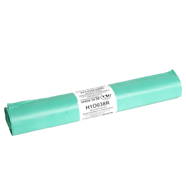  Sacchi bio - 70x100 cm - 110 L - 18 micron - verde - conf. 10 pezzi 