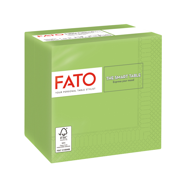  Tovagliolo - carta - 24 x 24 cm - 2 veli - verde mela - Fato - conf. 100 pezzi 