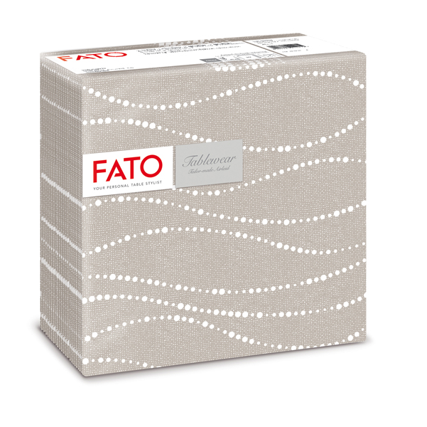  Tovagliolo linea AirLaid - carta - 40 x 40 cm - perla / tortora - Fato - conf. 50 pezzi 