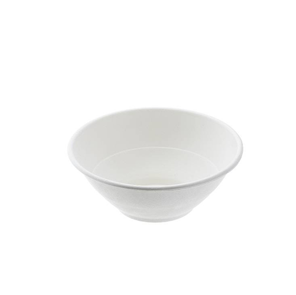  Ciotola monouso Bio - rotonda - diametro 19,5 cm - 900 ml - cellulosa/canna da zucchero - bianco - Leone - conf. 50 pezzi 