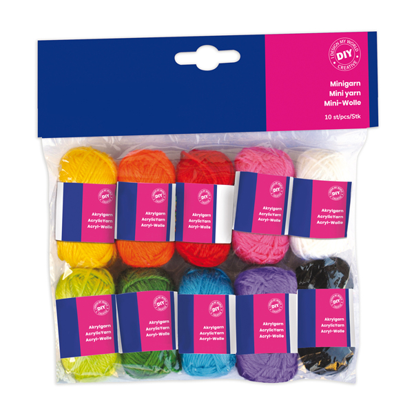  Matassa 100% acrilico - lungh. 36 mt - colori assortiti - CWR - set 10 pezzi 