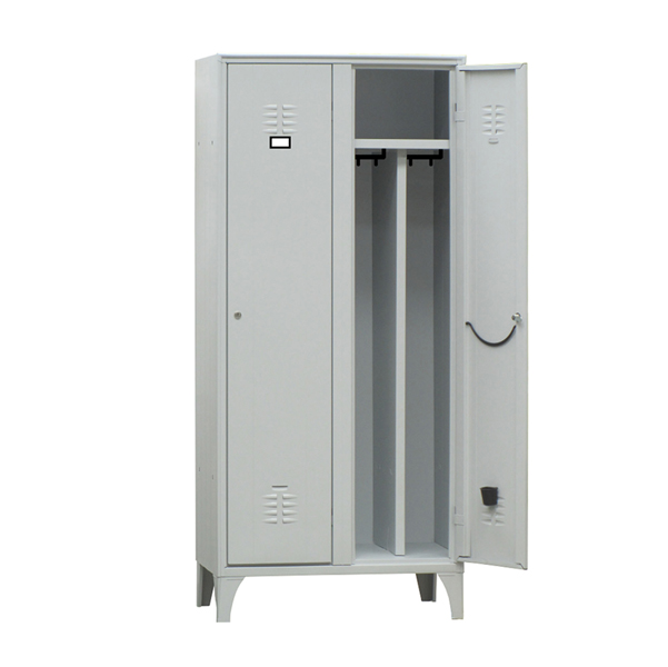  Armadio spogliatoio in metallo - 2 vani - con divisorio - 100 x 50 x 180 cm - grigio - Fasma 