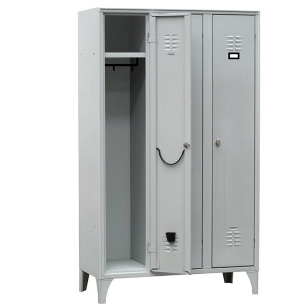  Armadio spogliatoio in metallo - 3 vani - 105 x 35 x 180 cm - grigio - Fasma 