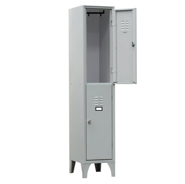  Armadio spogliatoio in metallo - 2 vani sovrapposti - 30 x 50 x 180 cm - grigio - Fasma 